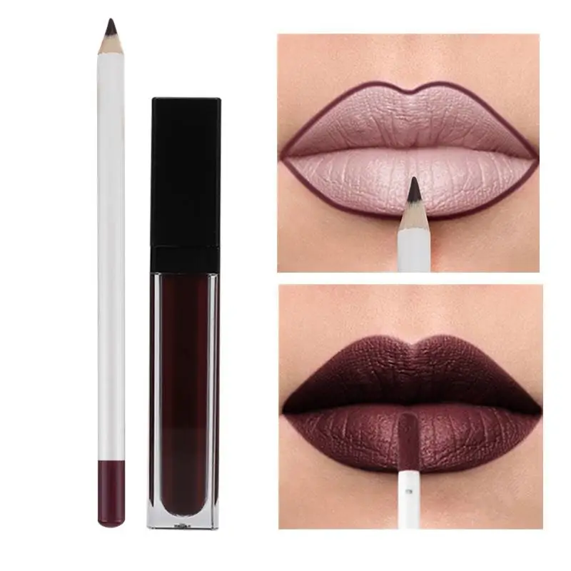 Private Label Waterpoof Lip Liner and Lipstick Lip Makeup Set