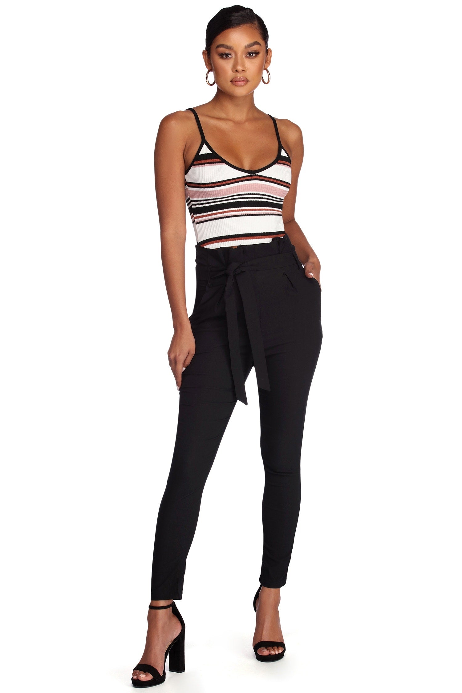 Preppy And Poised Paper Bag Pants