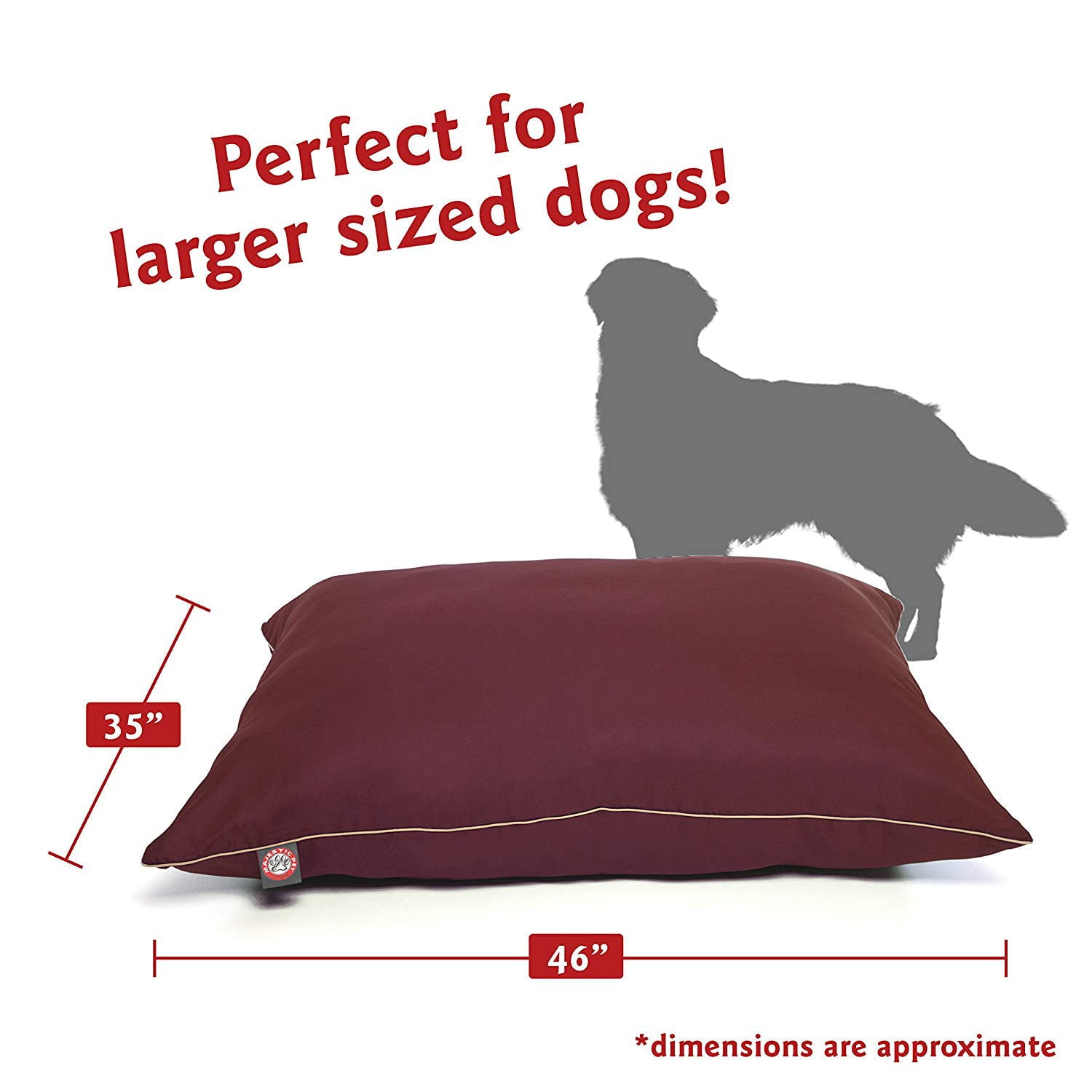 Majestic Pet Super Value Machine Washable Pet Dog Bed， Large， Burgundy