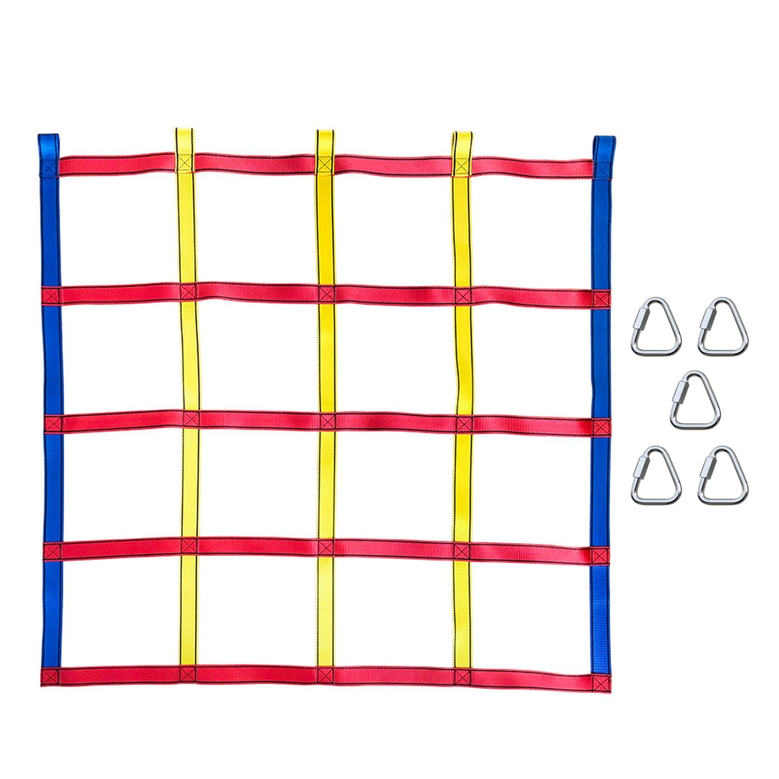 Durable Children Climbing Net Rope Ladder Coloful Webbing Climbing Plaything for Treehouse Playground Gyms Physical Training Child