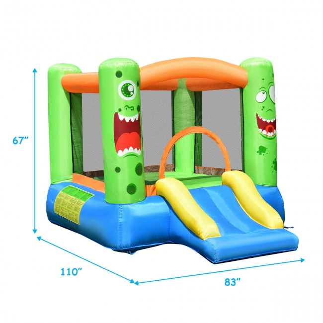 Forclover Kids Playing Inflatable Bounce House Jumping Castle Game Fun Slider without Blower