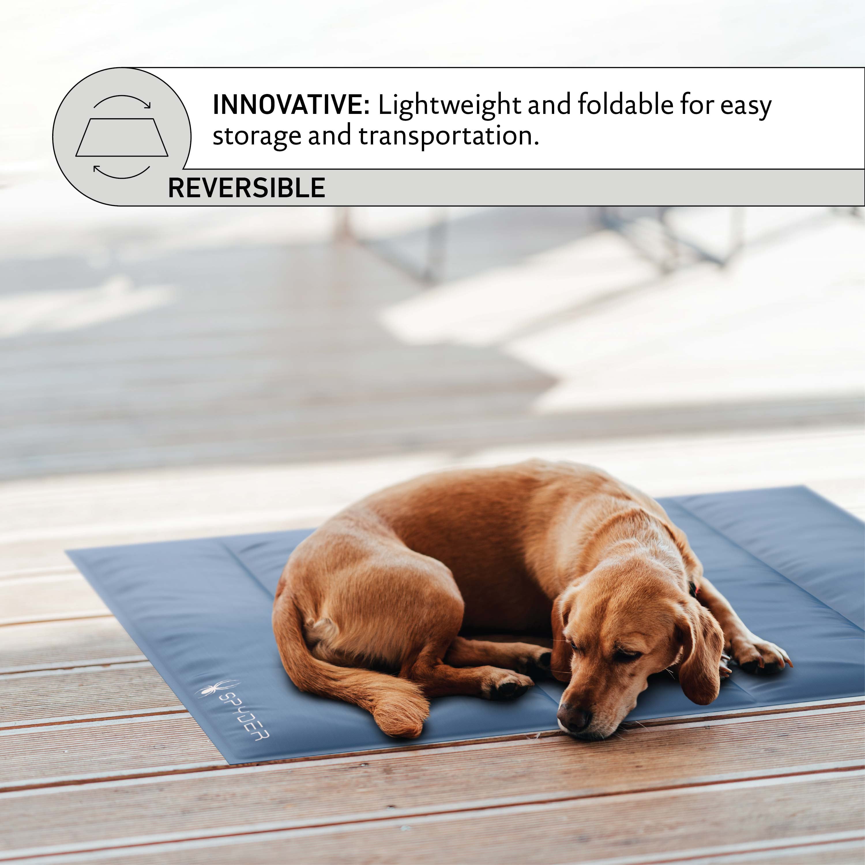 Reversible Pet Cooling Mat， Pressure-Activated Dog Cooling Mat with Gel Technology