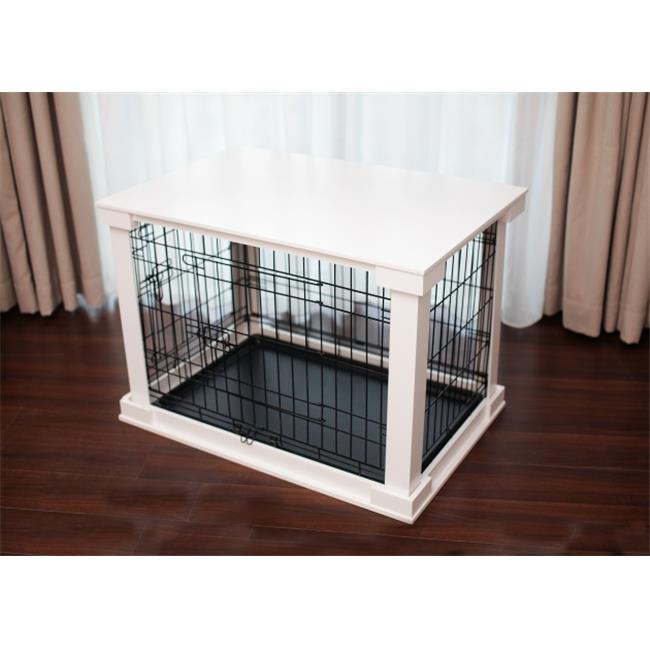 Cage with Crate Coverand#44; White - Medium