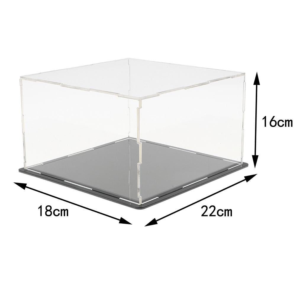 Acrylic Display Case Dustproof Boxes Container 18x22x16cm