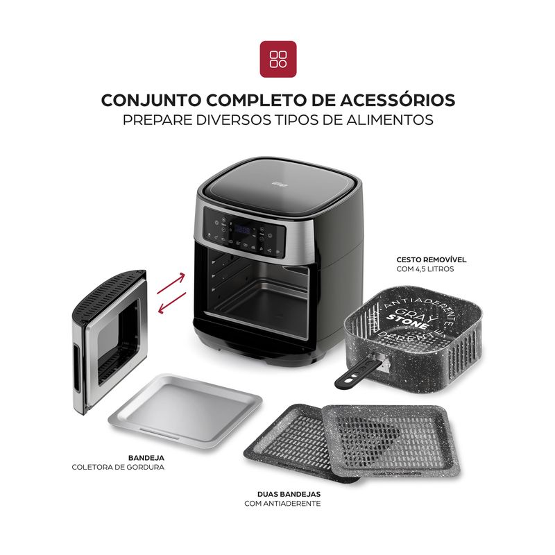 Fritadeira Elétrica WAP Air Fryer Oven Digital 12L