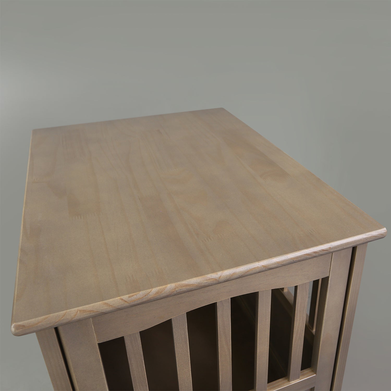 Casual Home Wooden Pet Crate Dog House， Medium， Taupe Gray