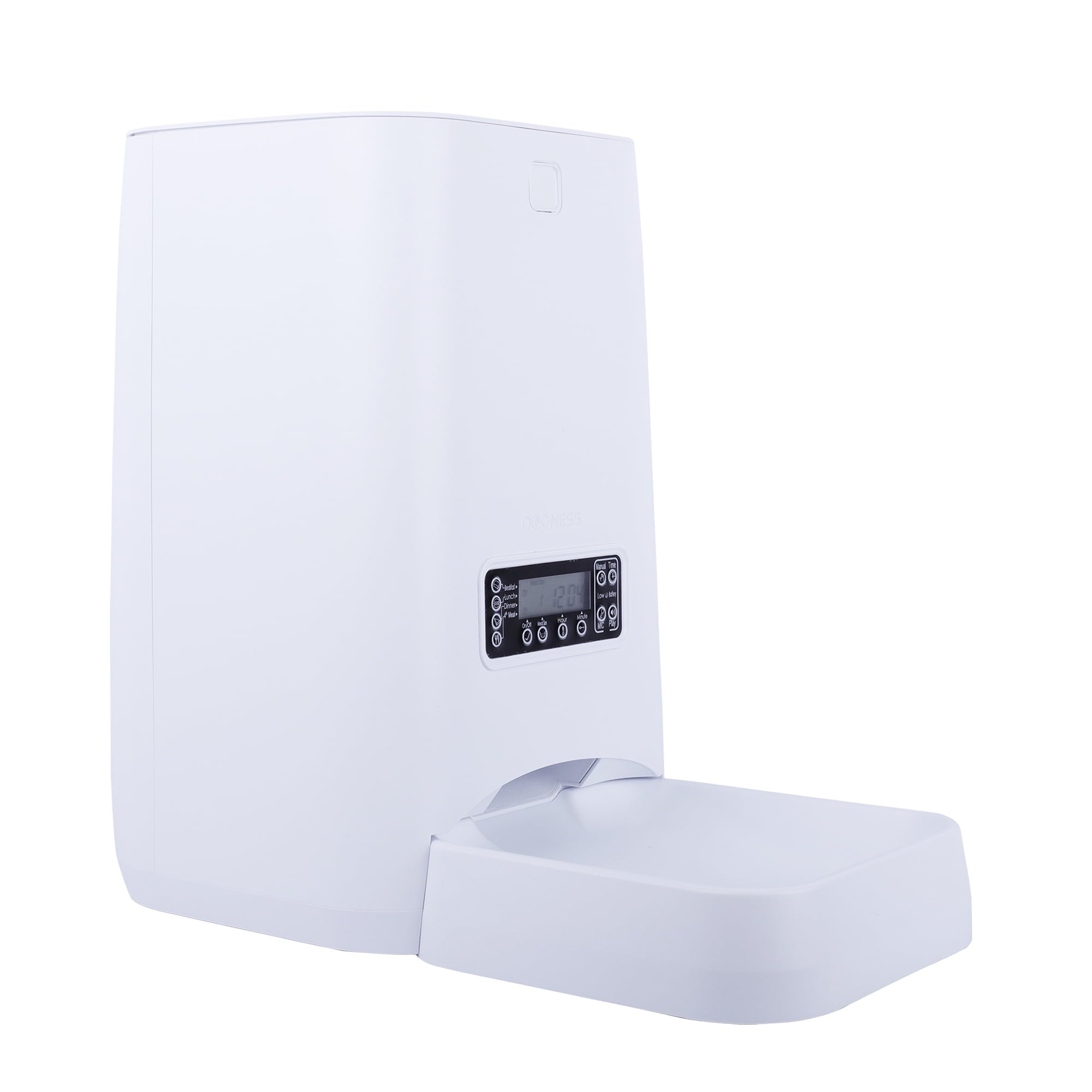 Dogness Programmable Automatic Pet Feeder， 6 Liter Capacity， White， for Dogs and Cats