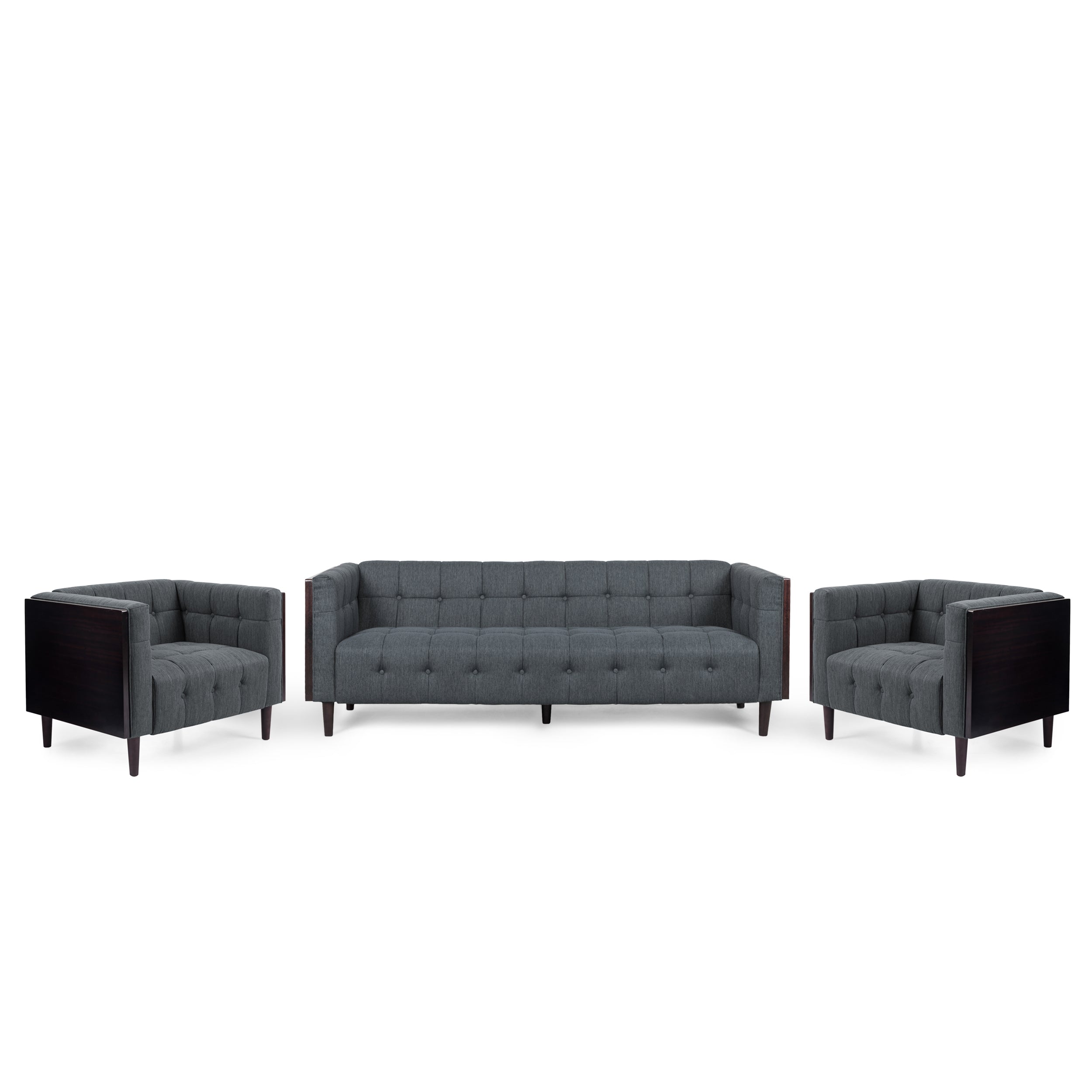 Croton Contemporary Tufted 5 Seater Living Room Set