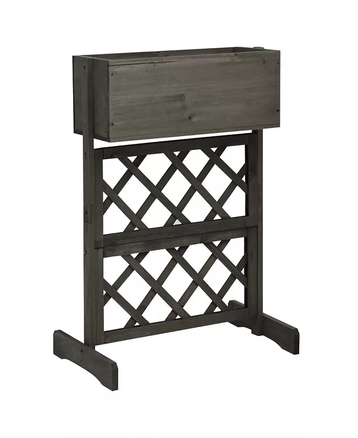vidaXL Garden Trellis Planter Gray 17.7