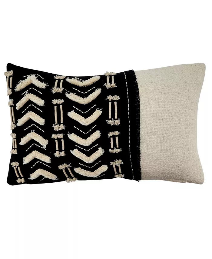 Saro Lifestyle Geometric Embroidered Decorative Pillow， 12