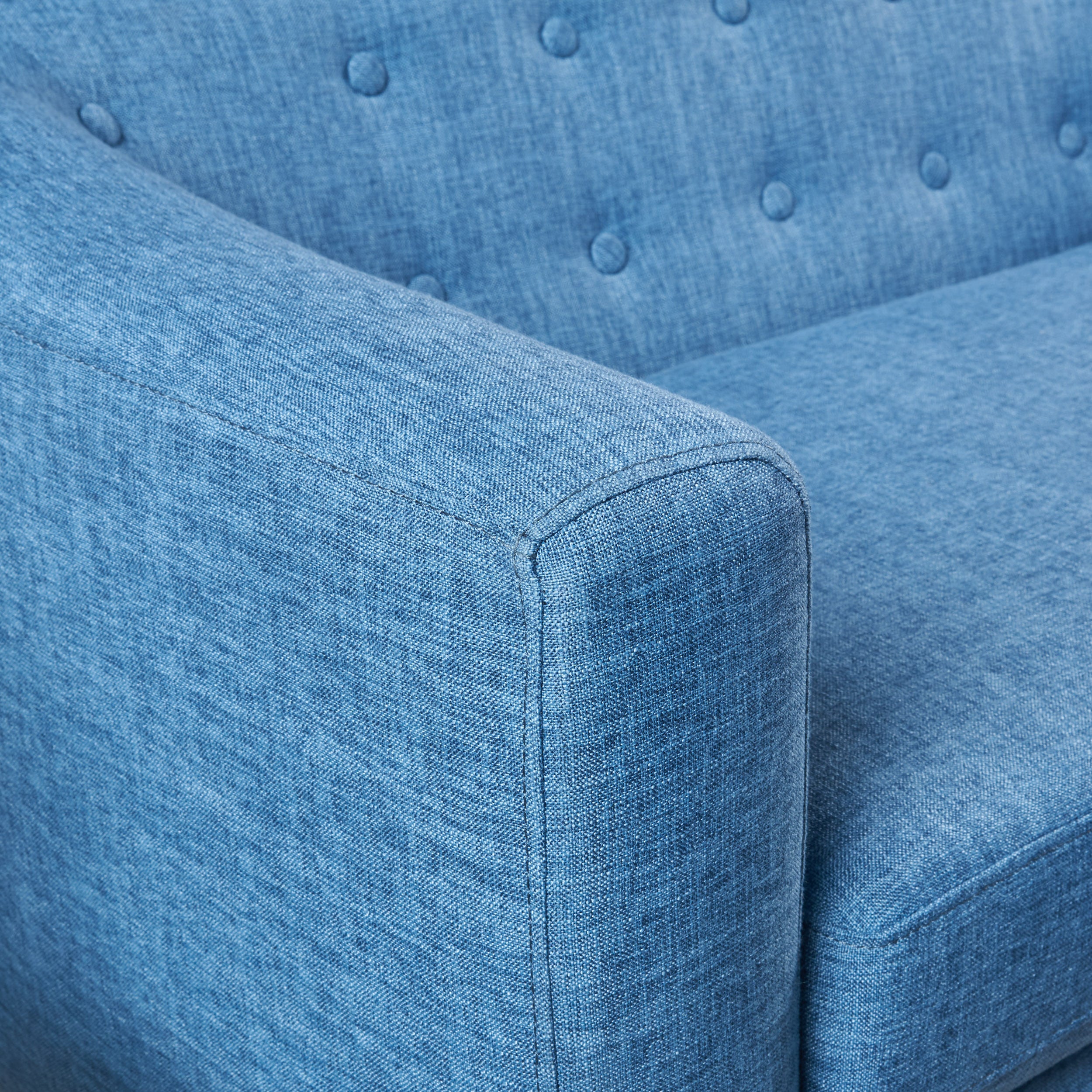 Brony Button Back Mid Century Fabric Modern Loveseat