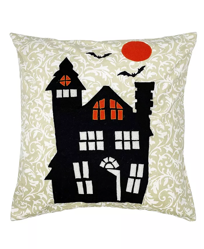 Mod Lifestyles Haunted House Printed Pillow， 18