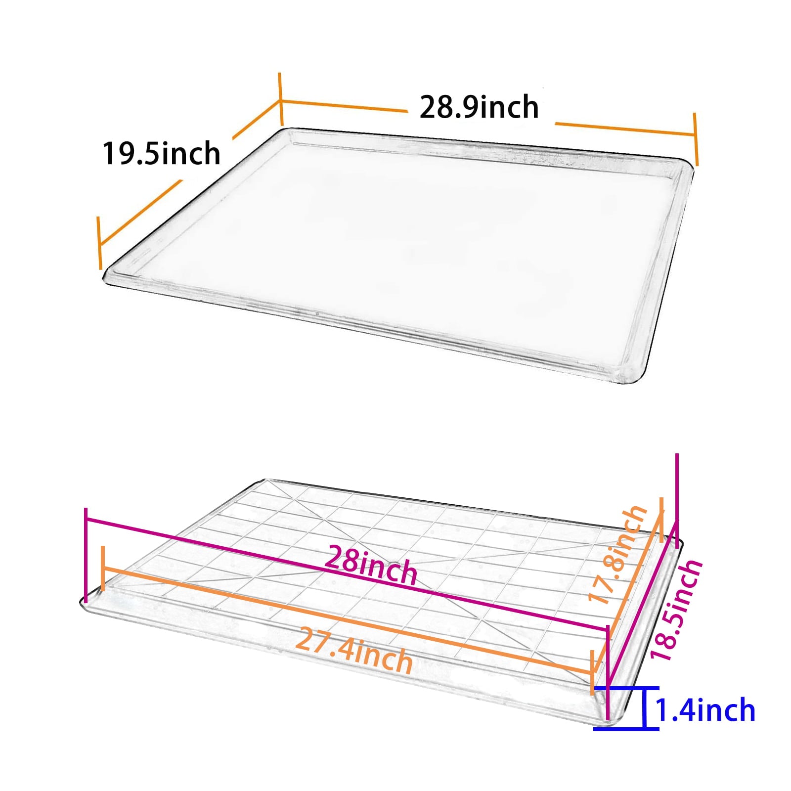 Confote 1 pcs 28.9 X 19.5 inch Replacement Tray for Dog Crate Pans Plastic Bottom for Pet Cage Crates Kennels Dogs Cat Rabbit