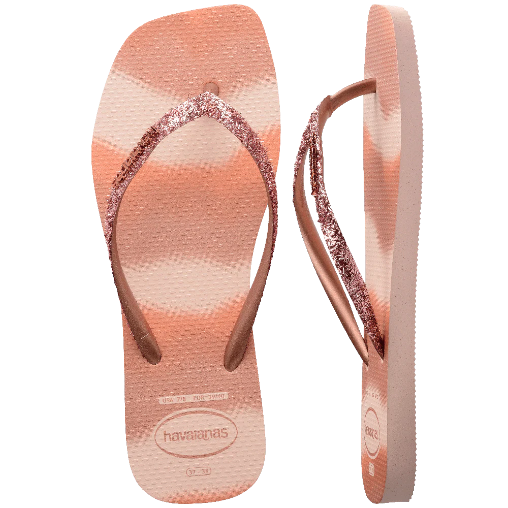 Chinelo Havaianas Slim Square Glitter Party