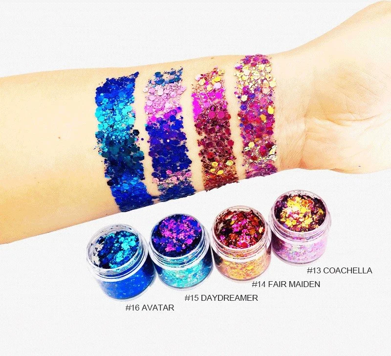 Custom Glitter Chameleon Nail Flakes Eyeshadow