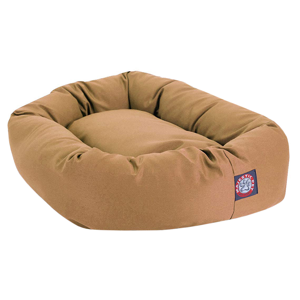 Majestic Pet | Poly/Cotton Bagel Pet Bed For Dogs， Khaki， Extra Large