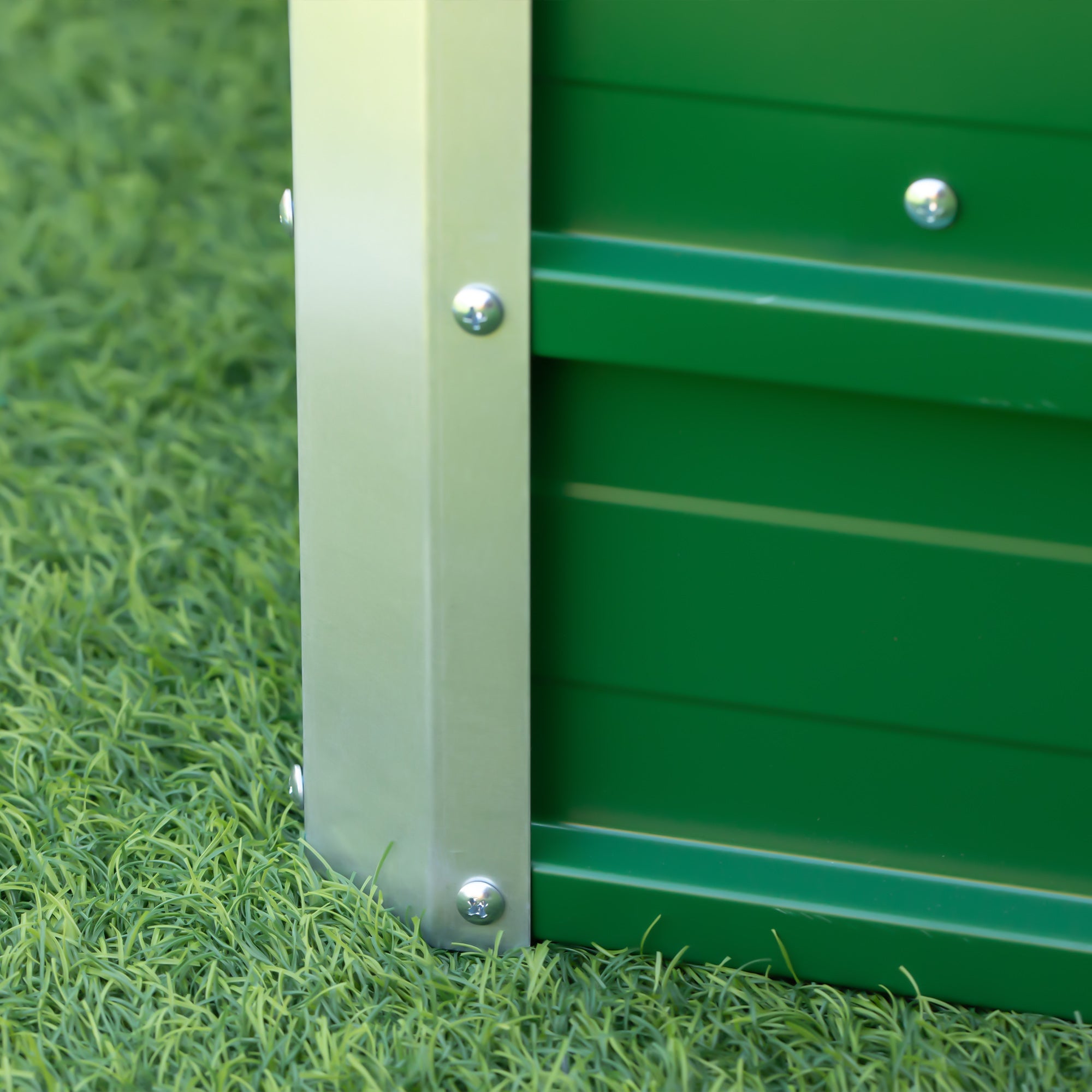 Outsunny Pentagon Raised Garden Bed, Elevated Large Metal Planter Box, Green