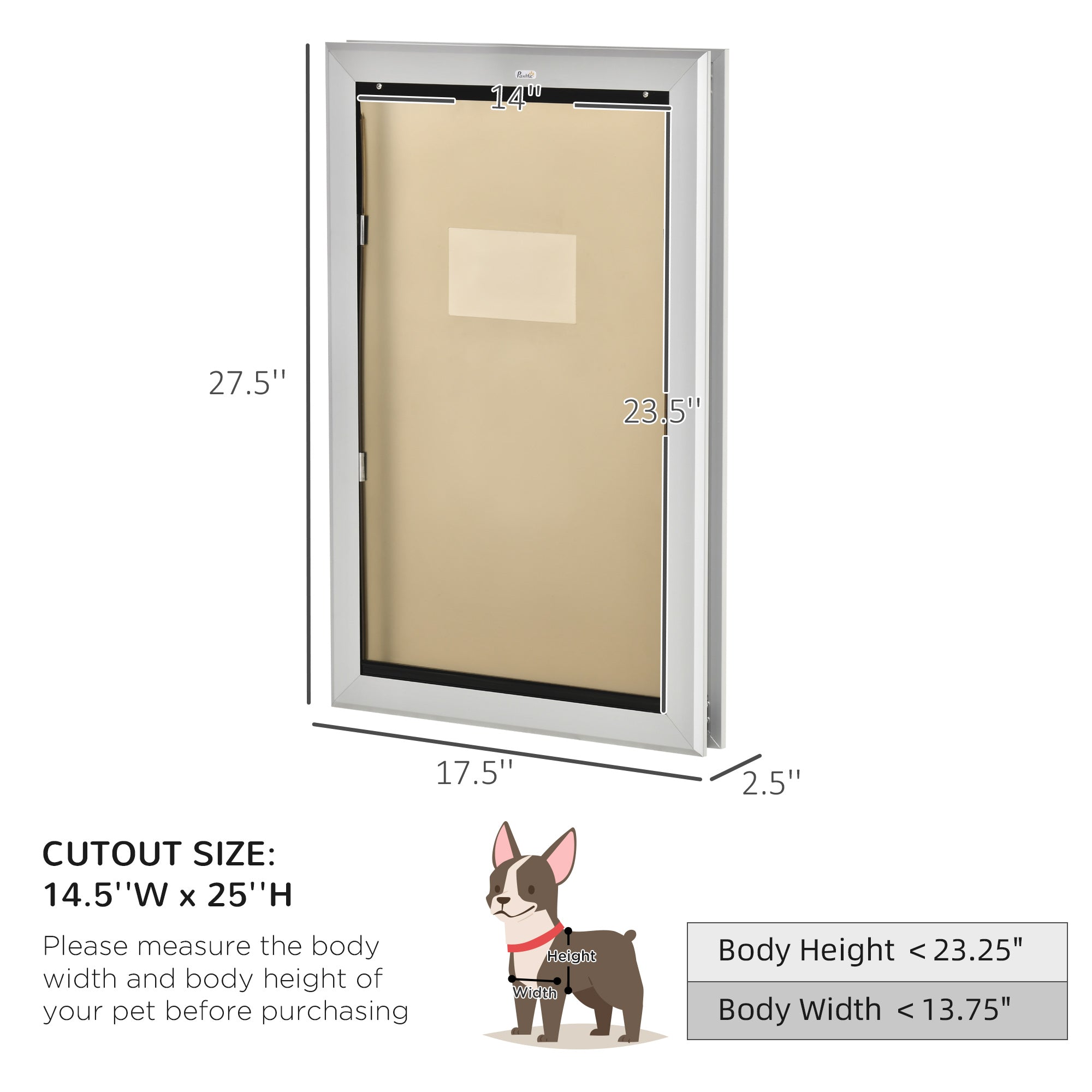 2 Way Locking Pet Doggie Door， w/ Magnetic Closure， for Pets up to 110 lbs
