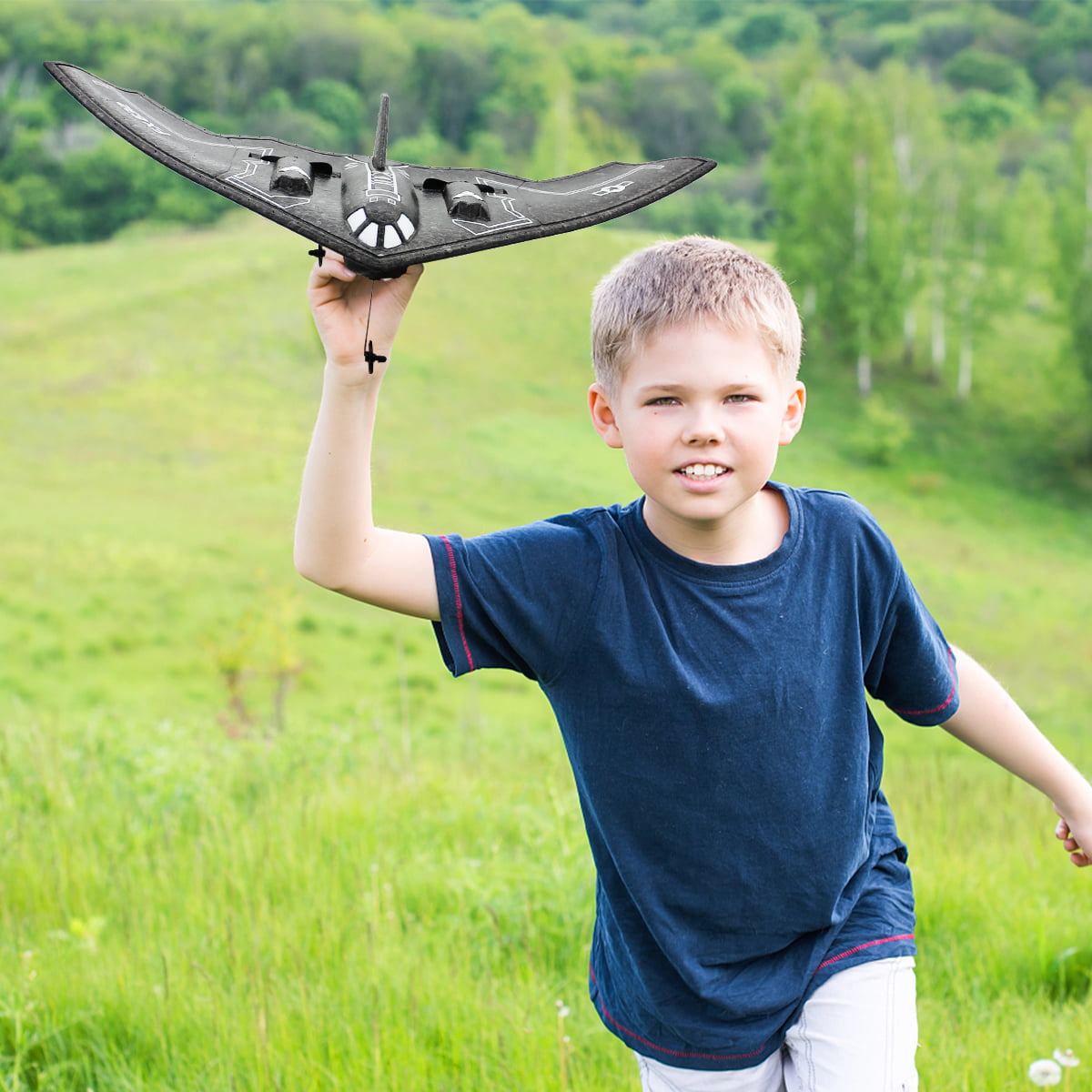 Fisca Remote Control Planes for Adults with 2 Batteries ， B2 Spirit RC Airplanes for Kids 14+