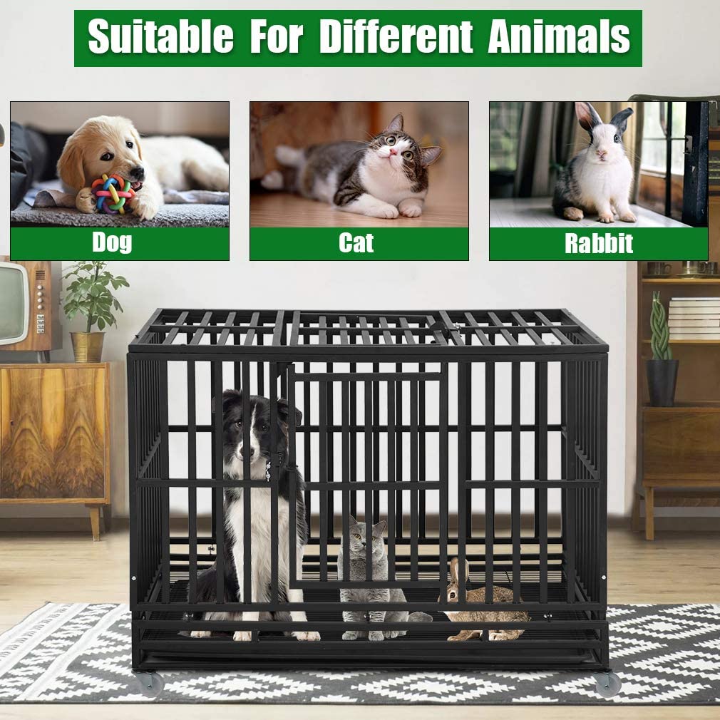 Bestpet Crate Cage Kennel for Large and Medium Dogs， Heavy Duty， 48 Inches