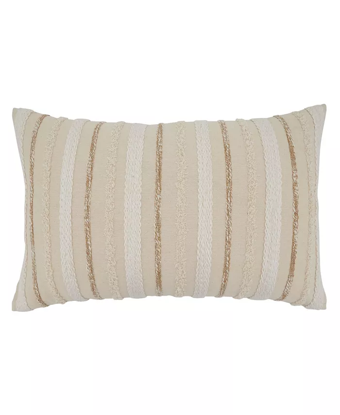 Saro Lifestyle Striped Woven Decorative Pillow， 16