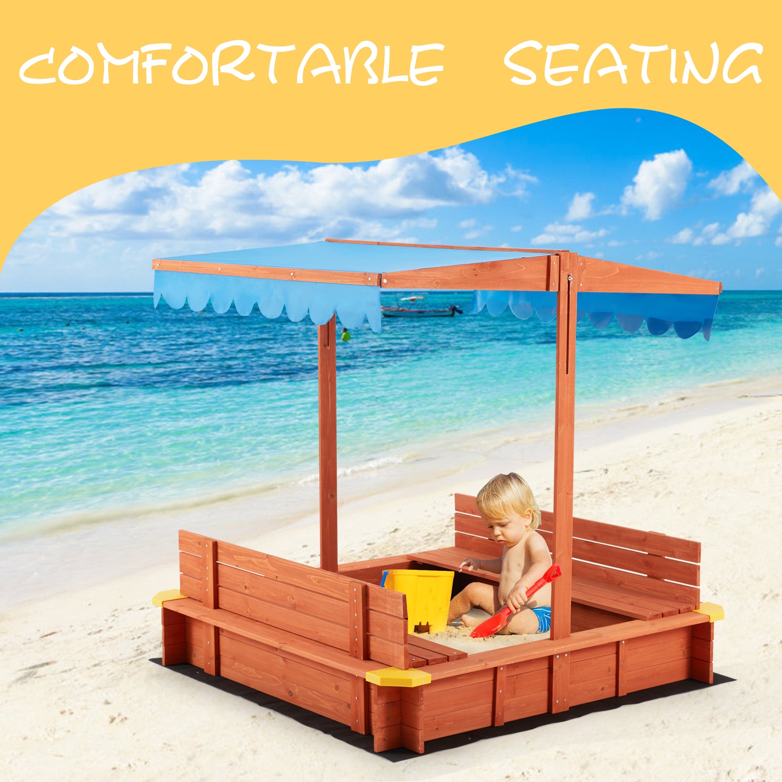 AVAWING Kids Sandbox with Canopy(47.2