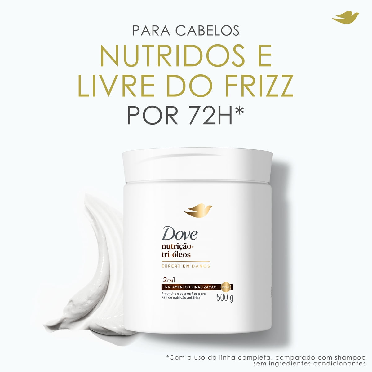 Mascara de Tratamento + Finalizador 2 em 1 DOVE Nutricao + Fusao de Oleos 500g
