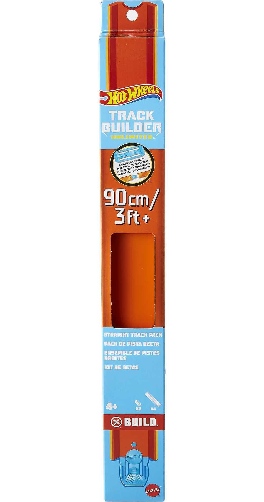 Hot Wheels Track Builder Unlimited Straight Track Pack: 8 Track Pieces and 1 Toy Car