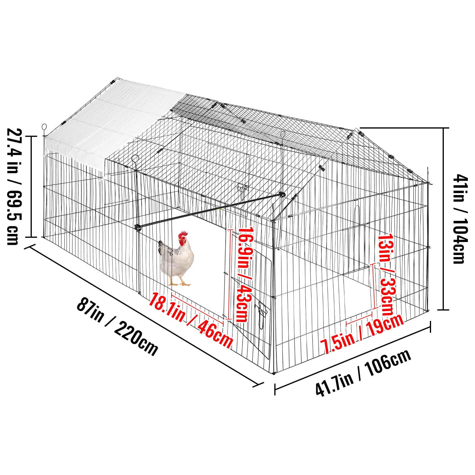 VEVOR Chicken Run Coop， 87