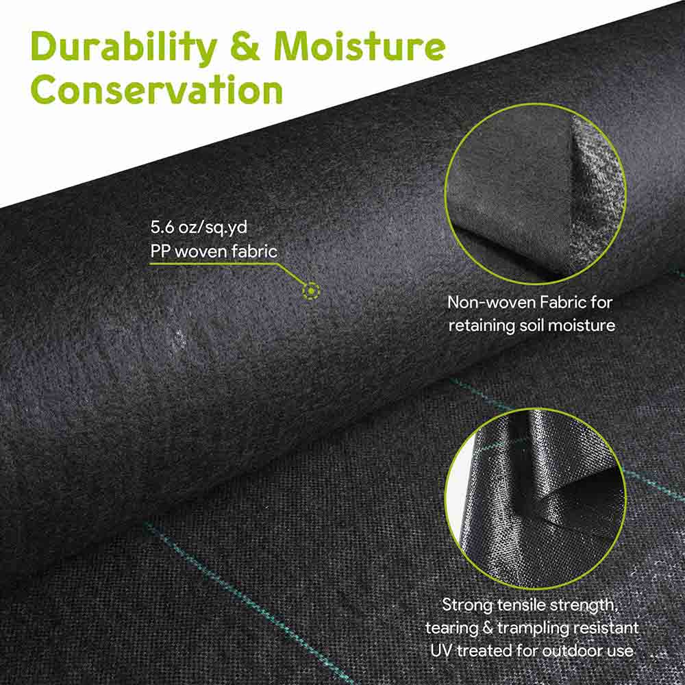 Yescom Weed Barrier for Vegetable Garden Woven w/ Stakes