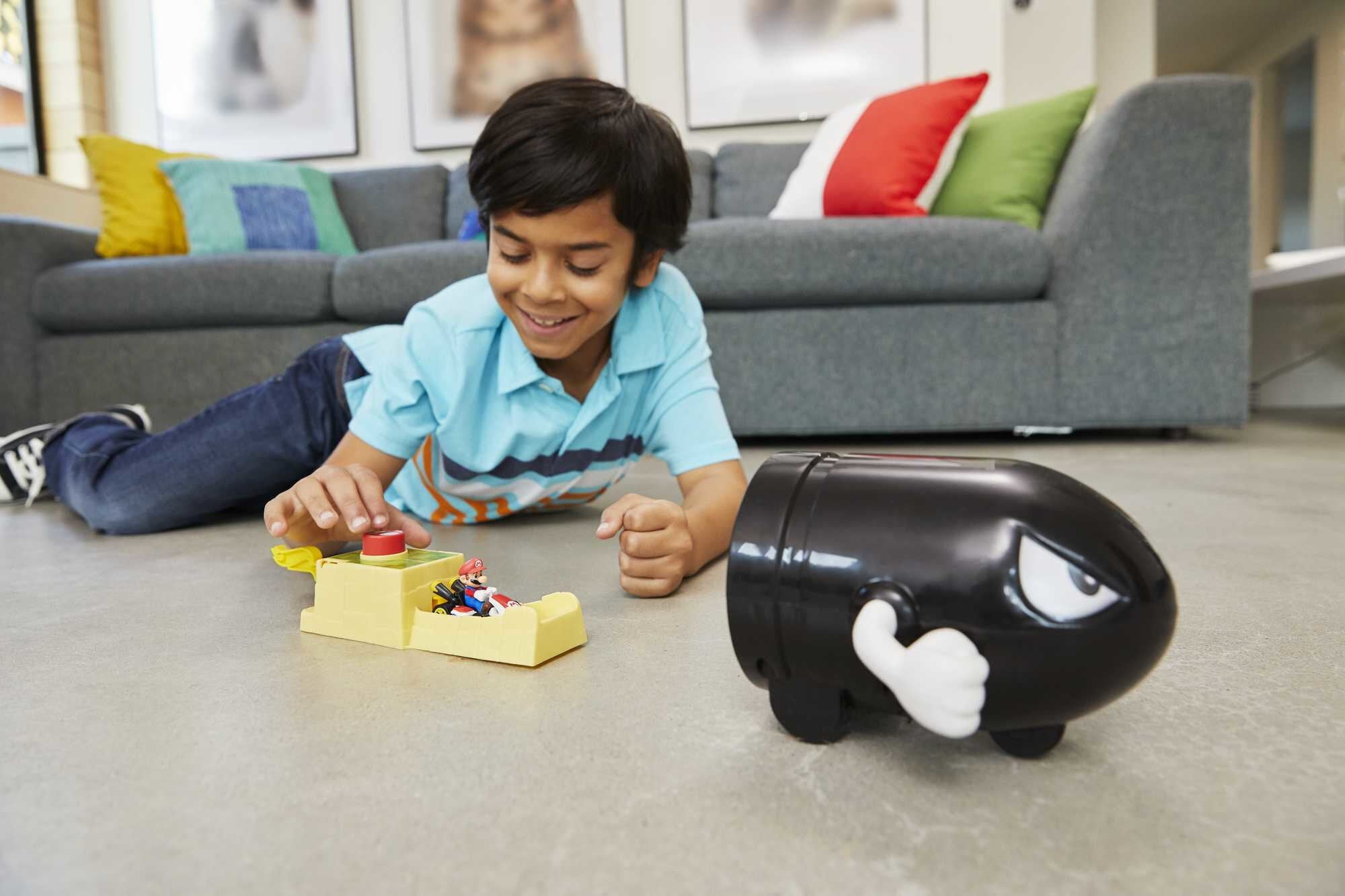 Mario Kart Bullet Bill Launcher and Mario Kart vehicle by Hot Wheels for kids ages 4， 5， 6， 7， 8