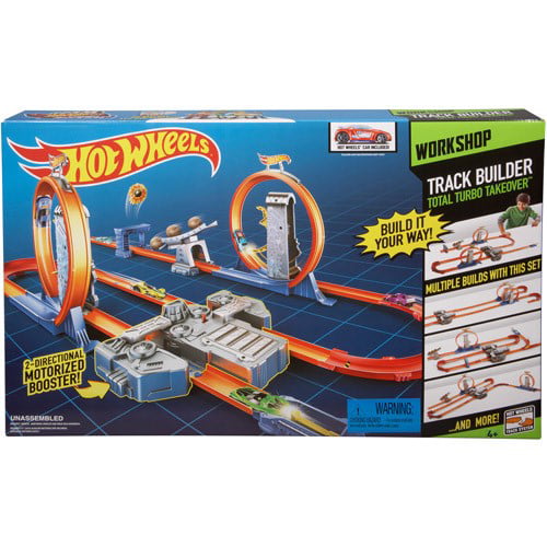 Hot Wheels Track Builder Total Turbo Takeover Track Set， Toy for Kids