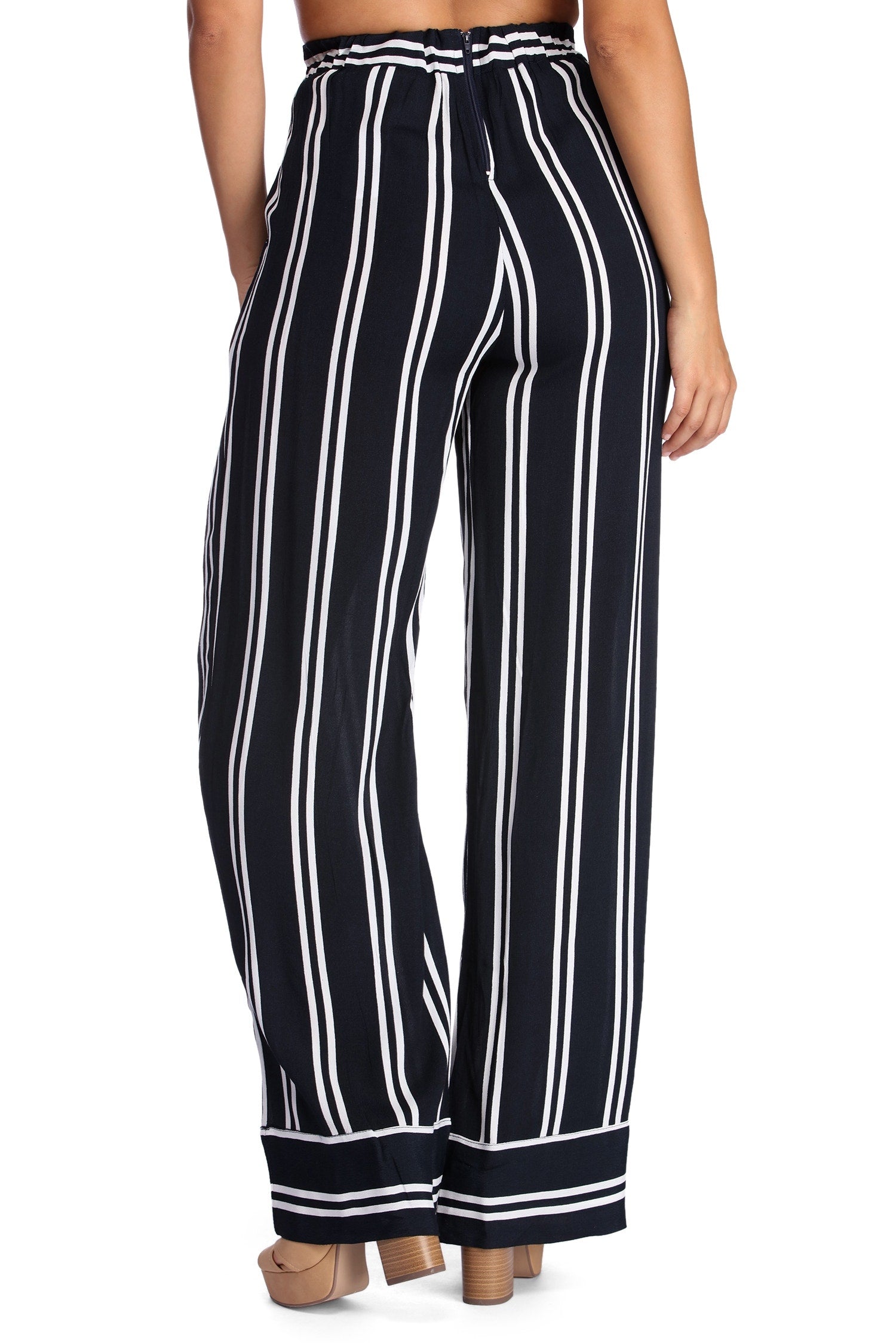 Stylish Stripes High Waist Pants