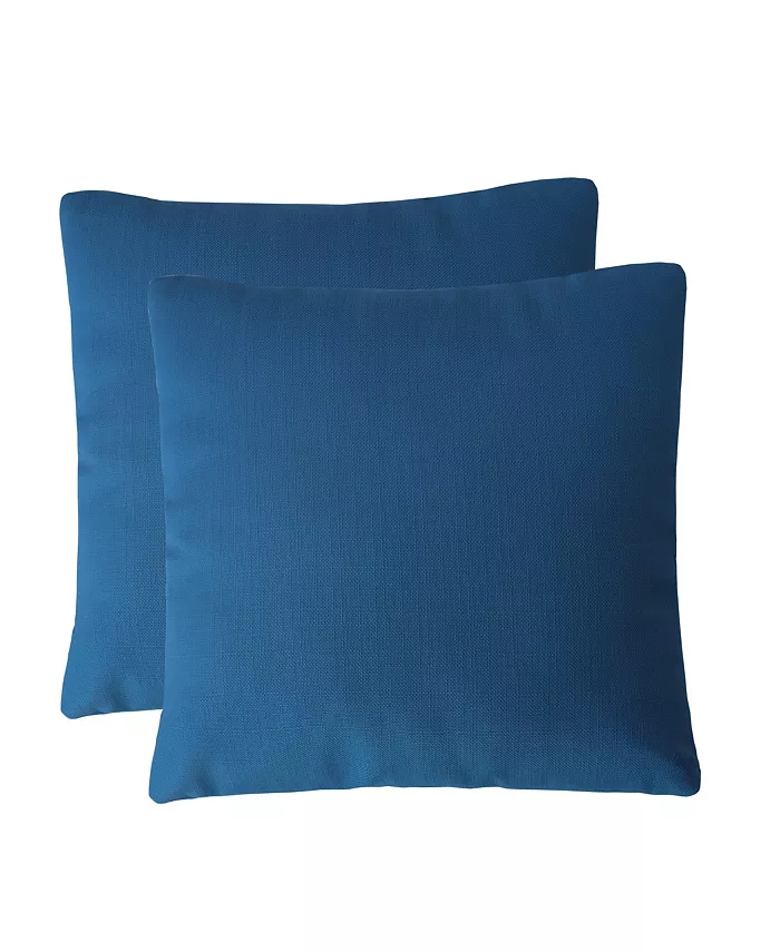 Ocean Pacific Solid Faux Linen 2 Pack Decorative Pillows， 18
