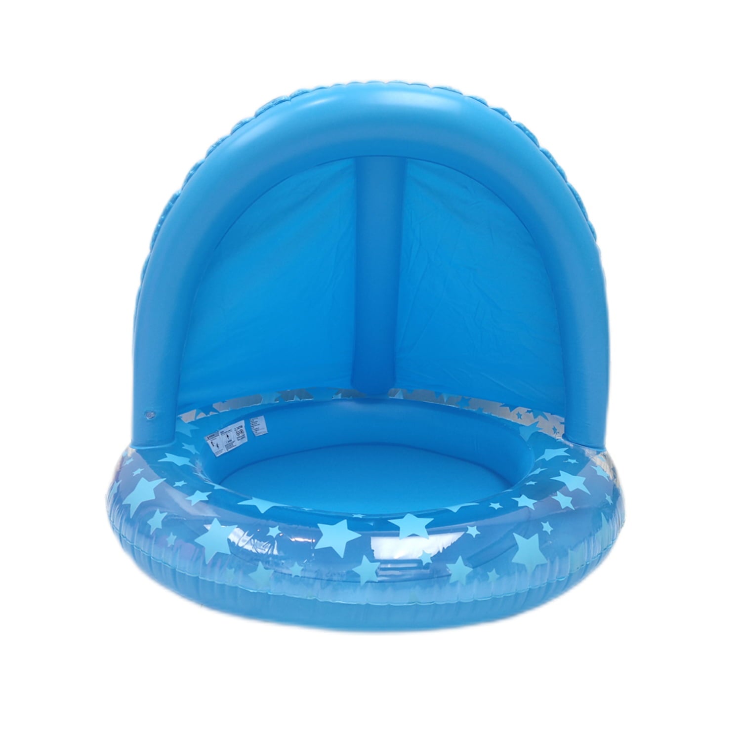 Water Stars 3.5ft Childrens Shaded Pool - Blue Stars - with UV Protective Shade - Perfect wading pool for toddlers