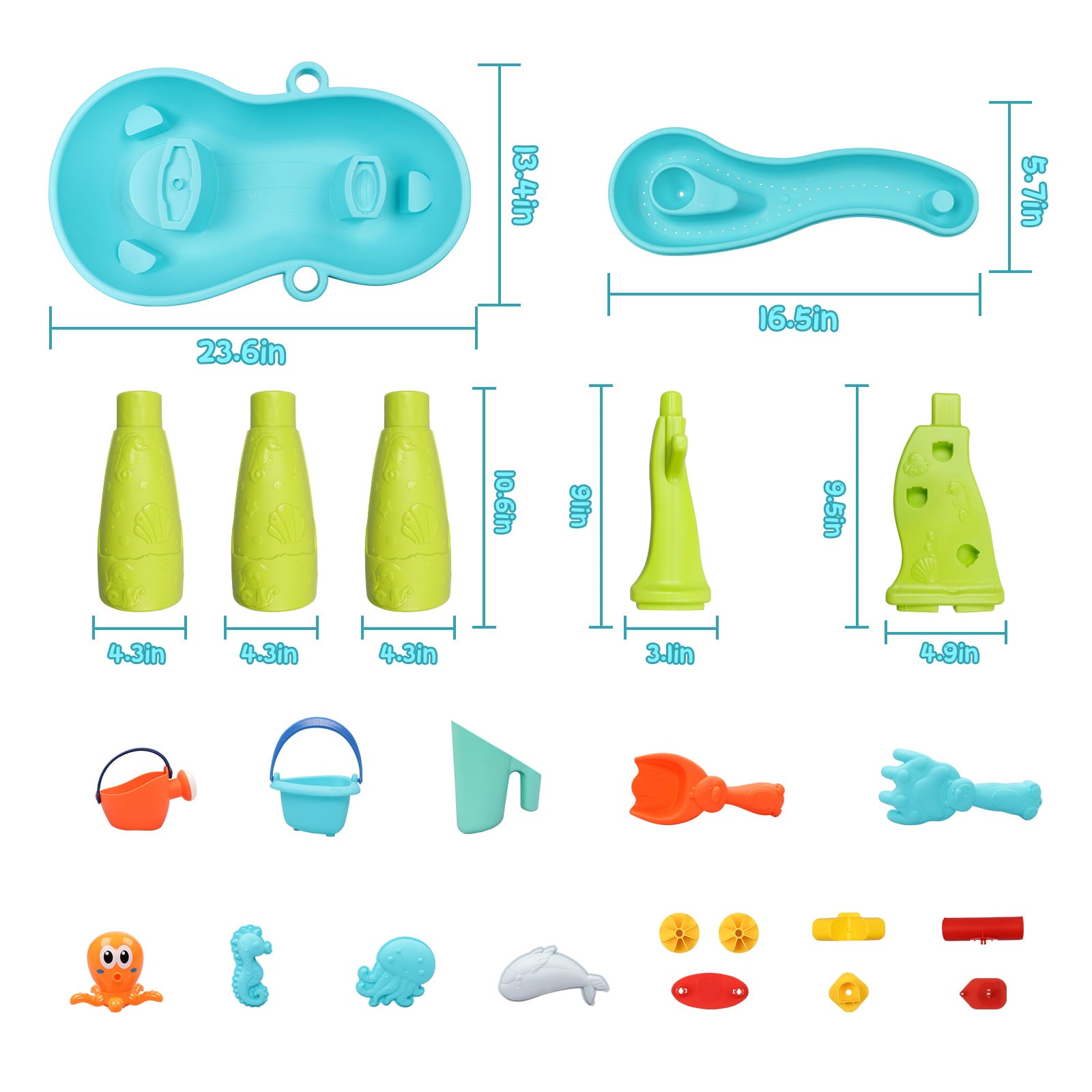 Beefunni Sand Water Table Toys for Toddlers,2-Tier Rain Pond Activity Sensory Play Table Beach Summer Outdoor Toys for Toddlers 1-3