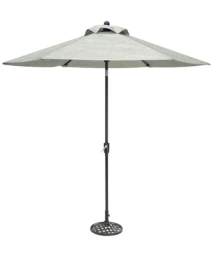 Agio Vintage II Outdoor 9' Auto-Tilt Umbrella with Base， Created for Macy's