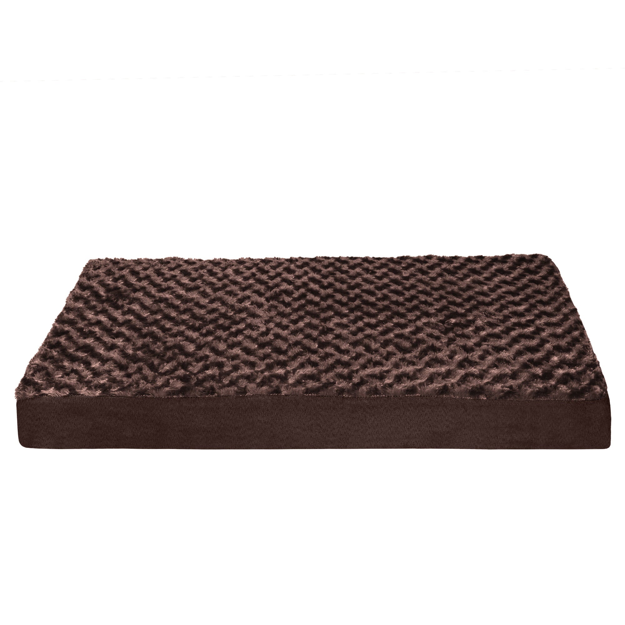 FurHaven Pet Products | Deluxe Orthopedic Ultra Plush Mattress Pet Bed for Dogs and Cats， Chocolate， Medium