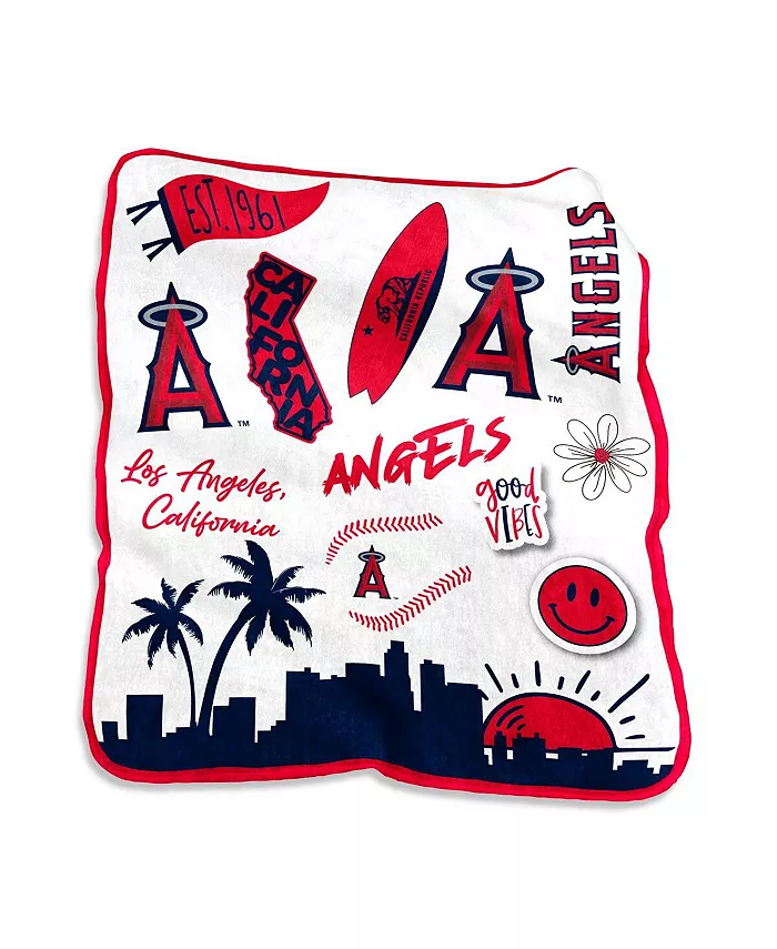 Logo Brands Los Angeles Angels 50'' x 60'' Native Raschel Plush Throw Blanket