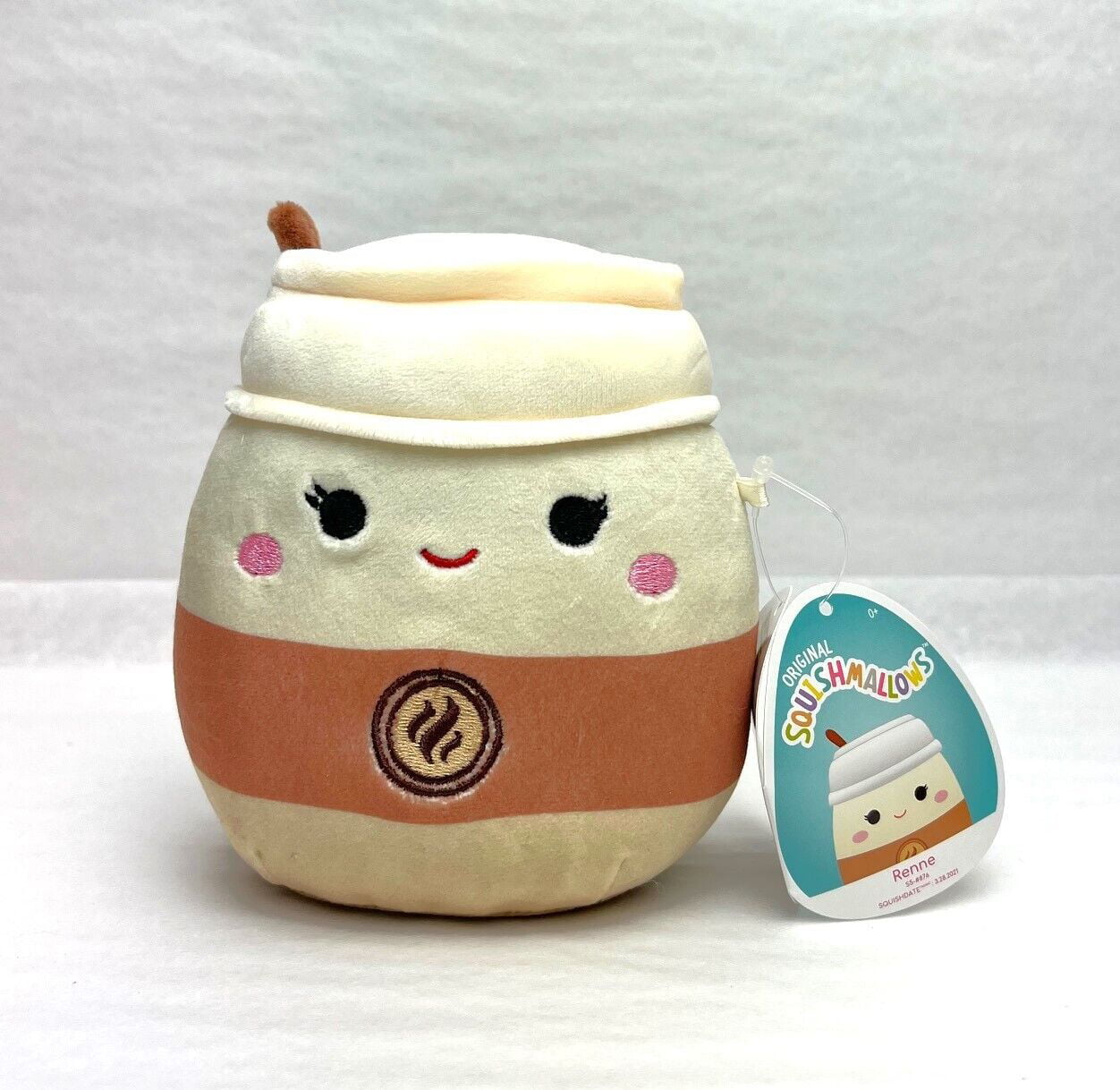 Squishmallow Kellytoy Plush Snacks Squad Renne the Latte Coffee 5