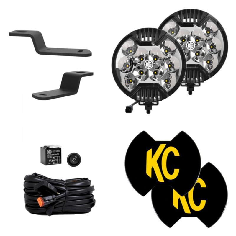 KC HiLiTES 97161 KC HiLiTES SlimLite LED Ditch-Mount 2-Light Systems