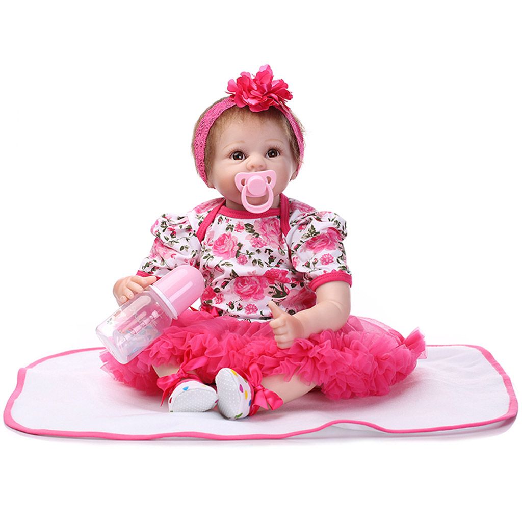 SPENCER Reborn Baby Doll 22" Cute Realistic Soft Silicone Vinyl Doll Simulation Newborn Baby Toy