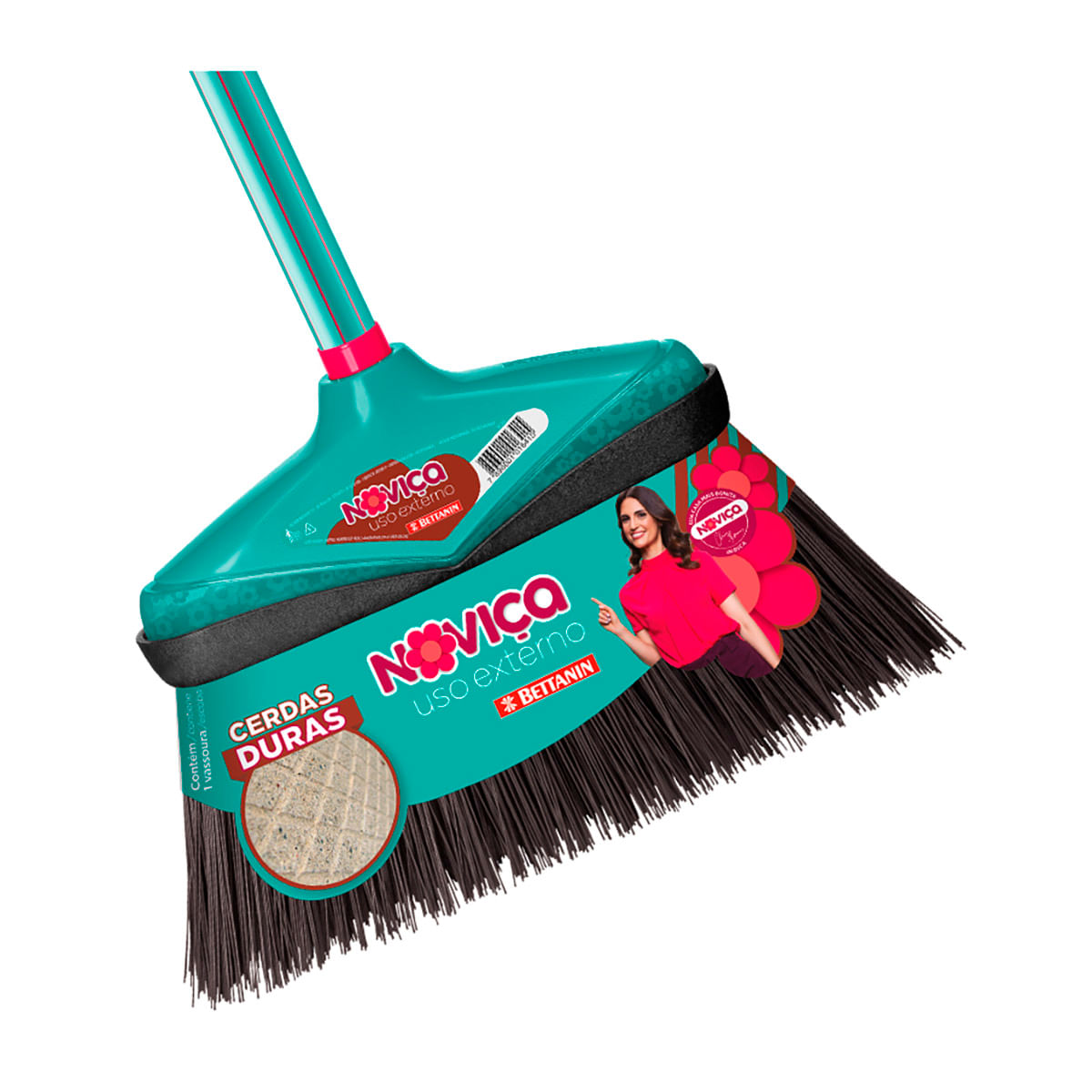 Vassoura Uso Externo com Cabo Novica