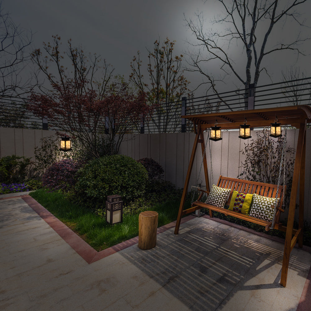 4 Pack Solar Lanterns Outdoor Hanging Upgraded Waterproof Sunwind Solar Decorative Table Light Warm White LEDs Copper Lights