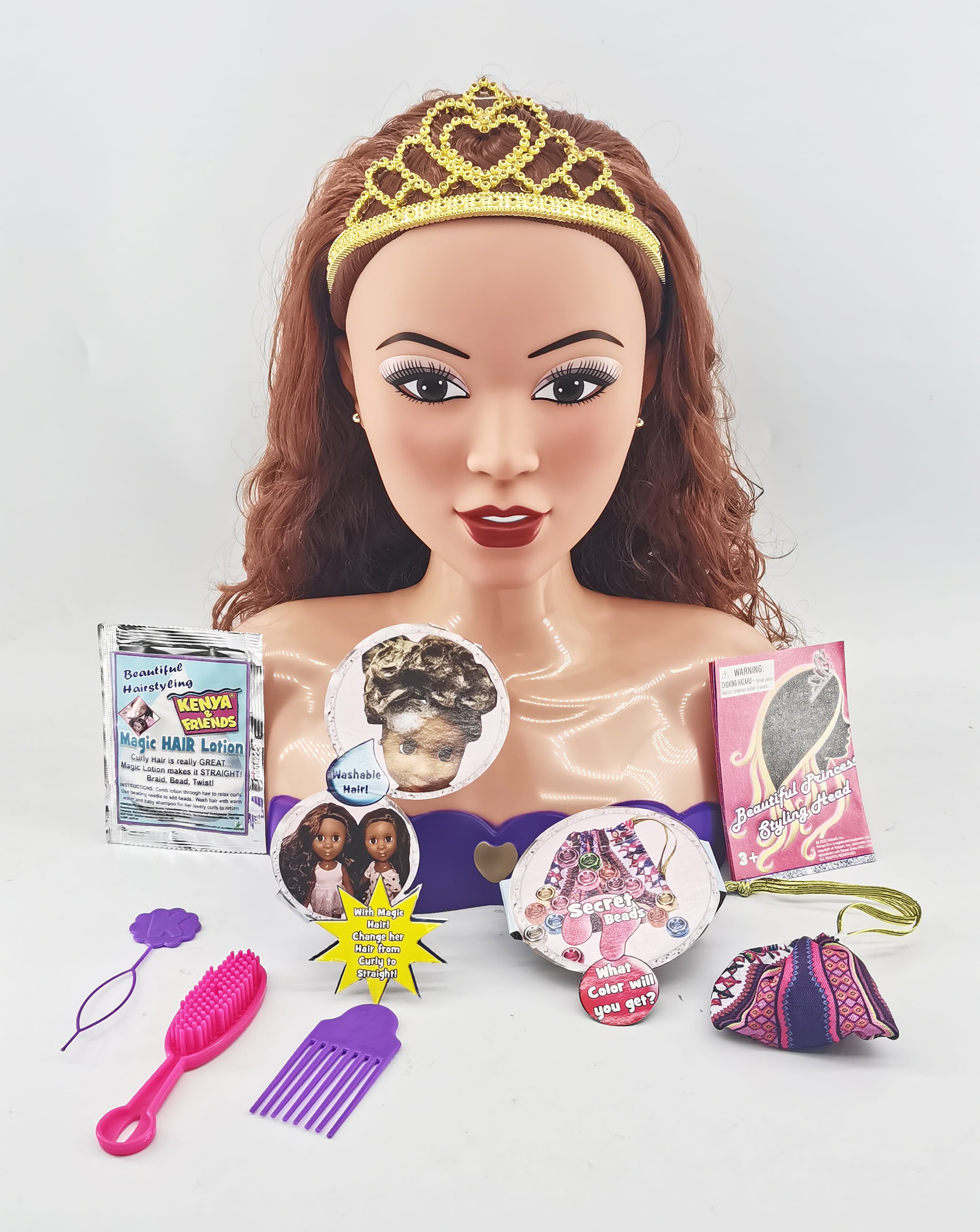 Princess Korina Styling Head Doll from the Kenya and Friends Collection Age group for 3 years old and up
