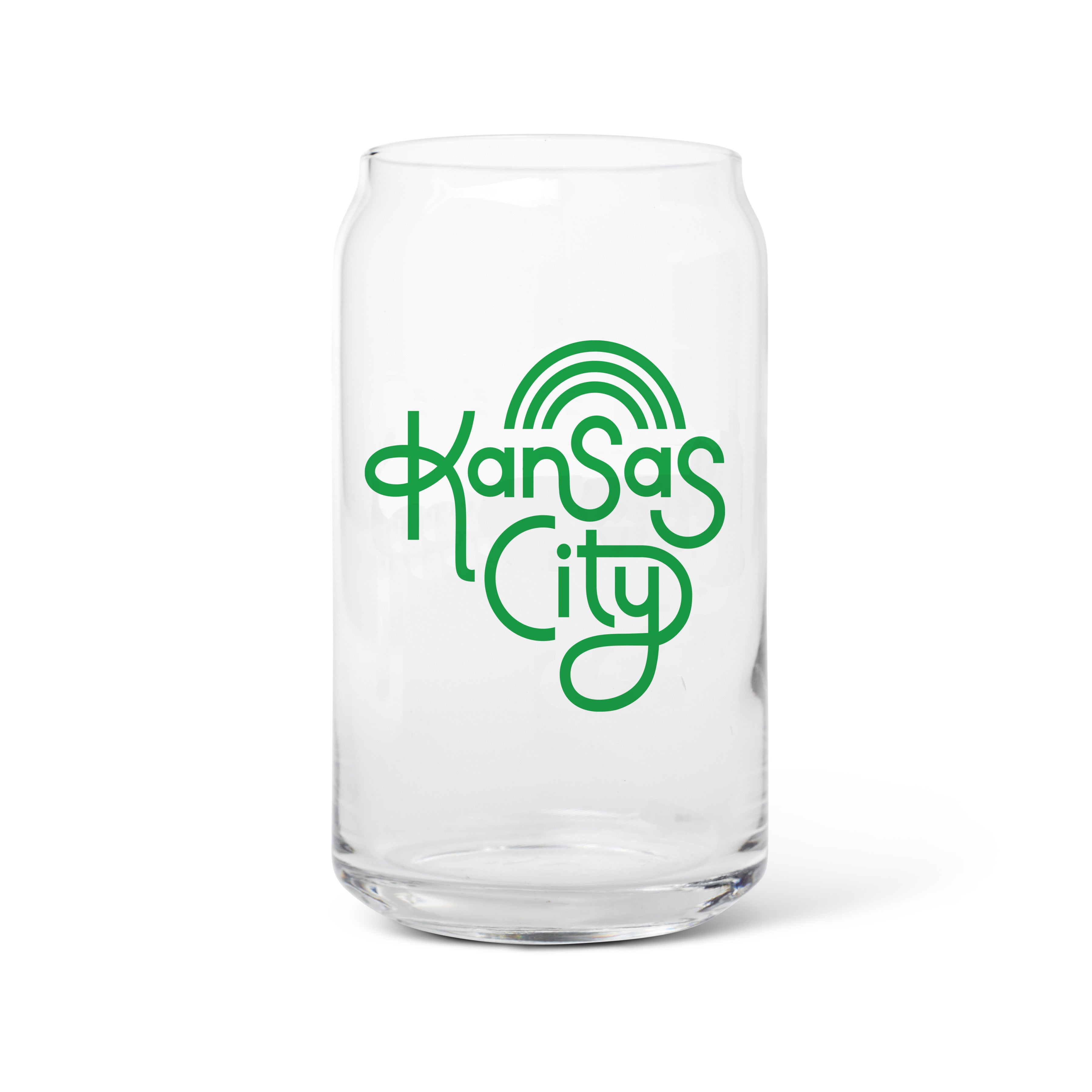 Retro Kansas City Beer Can Glass - Green