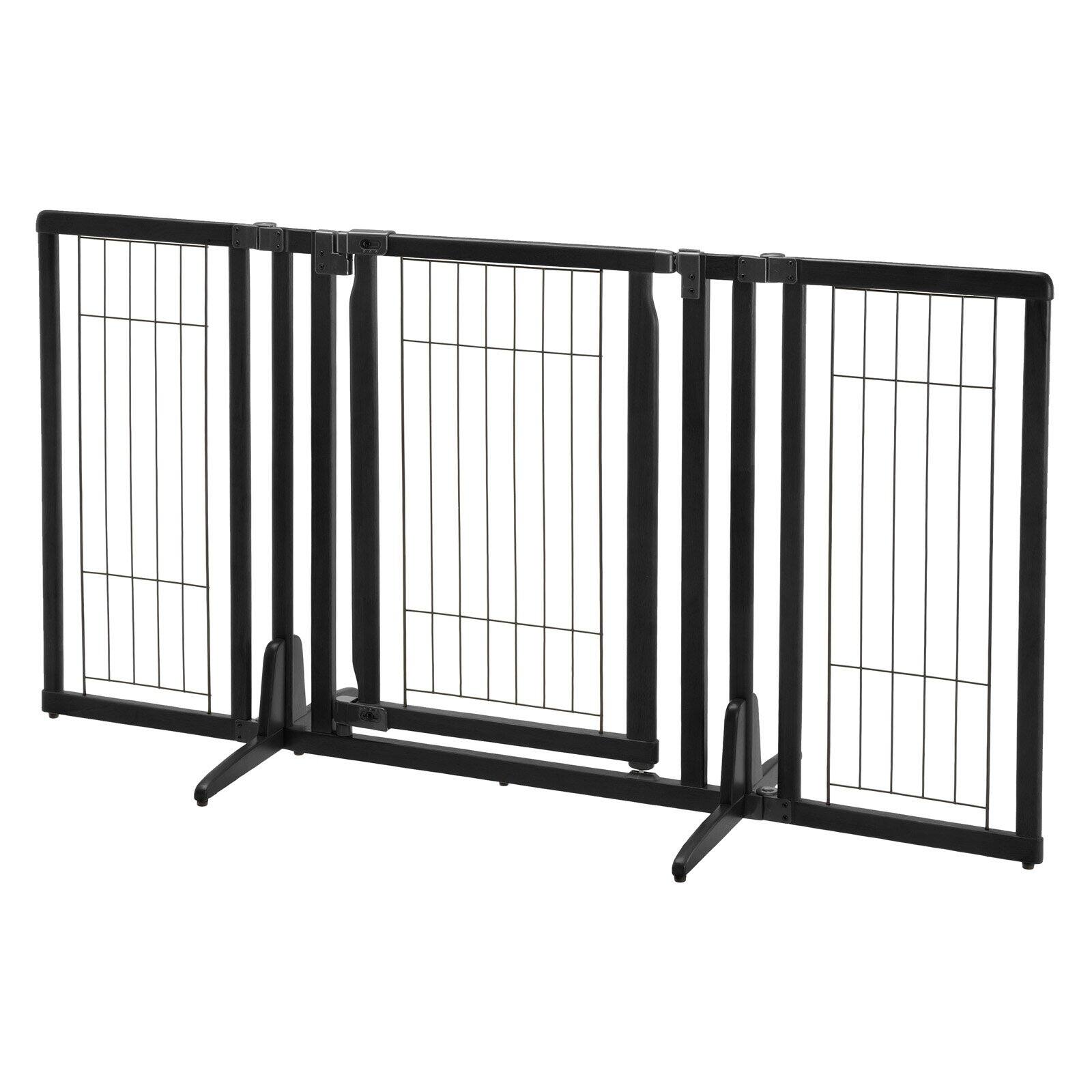 Richell Premium Plus Freestanding Pet Gate Black 34