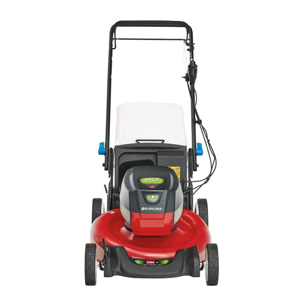 Toro 21357 21 in. Recycler SmartStow 60-Volt Lithium-Ion Brushless Cordless Battery Walk Behind Mower RWD 5.0 Ah w/ BatteryandCharger