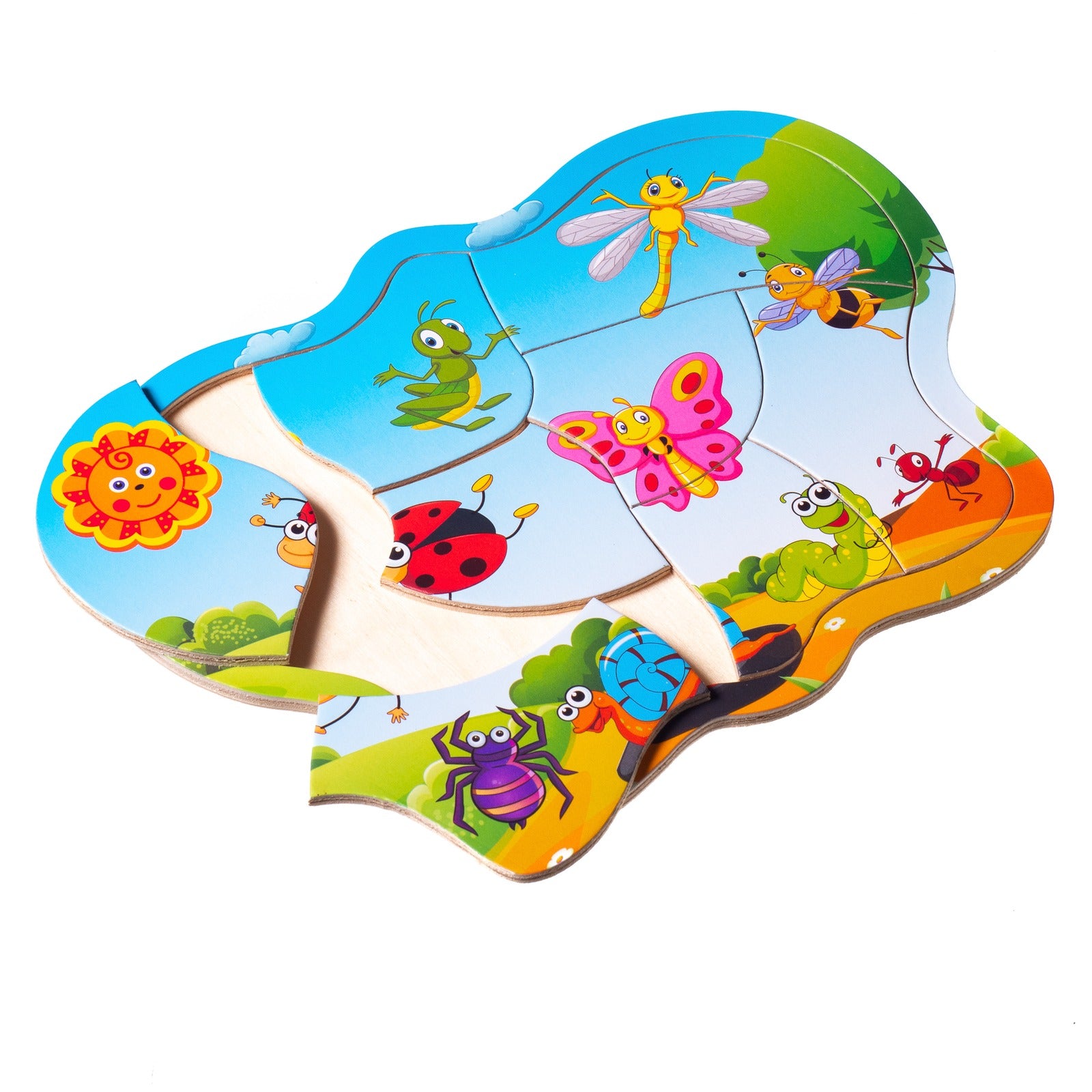 Eliiti Wooden Insects Jigsaw Puzzle for Toddlers 2 to 4 Years Old Boys Girls