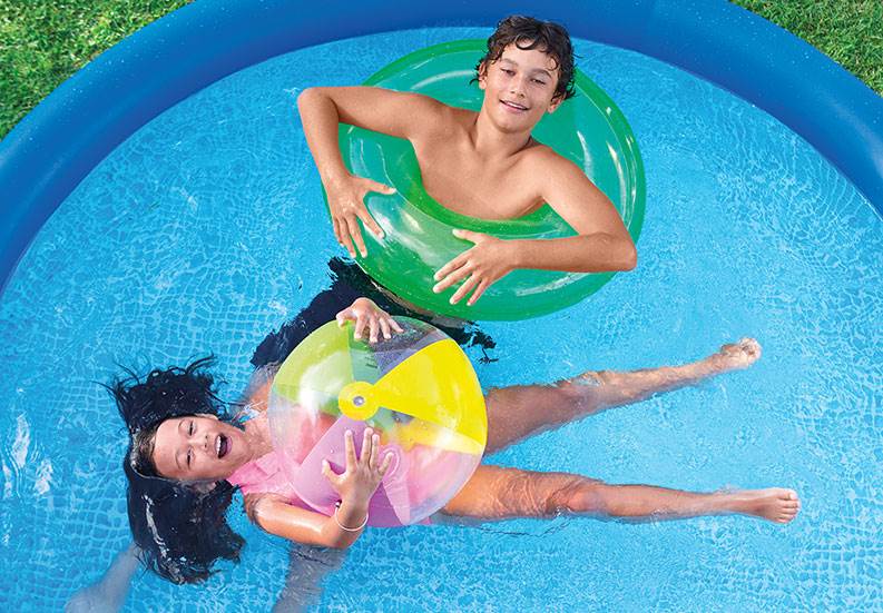 Intex 10ft x 30in Easy Set Above Ground Inflatable Family Swimming Pool and Pump